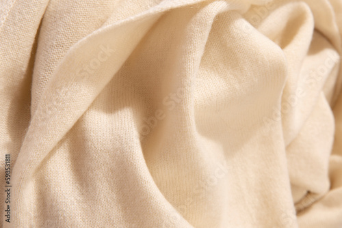 Canvas Print Natural wool yellow colored fabric