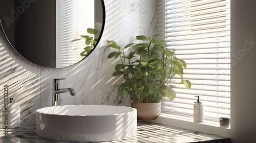 Modern marble sink - bathroom photo