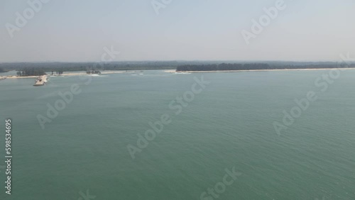 Aerial footage in the middle of the Arabian Sea. photo