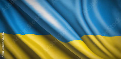 Wavy flag of Ukraine background. National symbol photo