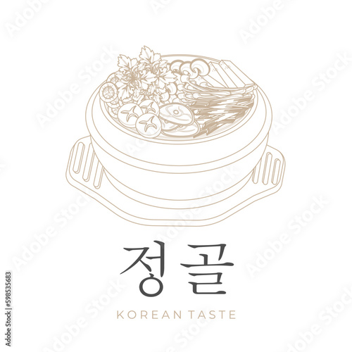 Korean Jeongol Line Art Illustration photo