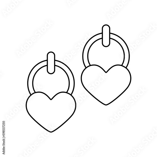 Earrings icon vector. jewelry illustration sign. bijouterie symbol or logo.