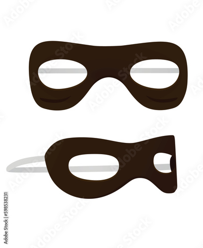 Brown eye mask. vector illustration