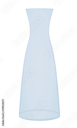 Empty decanter bottle. vector illustration