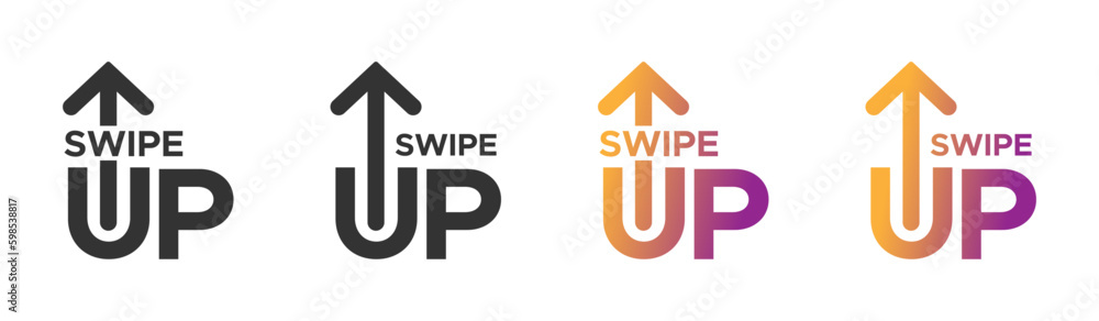 Swipe up vector icons collection Swipe up vector icons collection