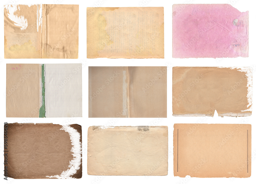 Fototapeta premium Set of Vintage background of old paper texture with spots