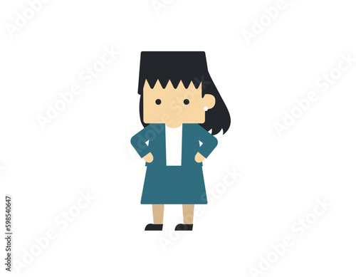 デフォルメ ビジネス人物イラスト 女性 ベクター デザイン キャラクター  