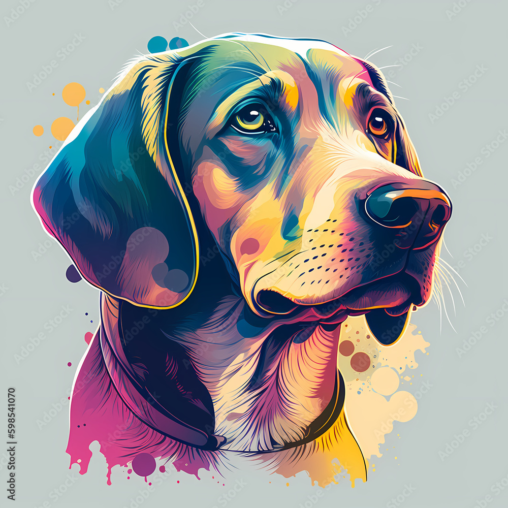 Illustration d'un chien style street art » IA générative
