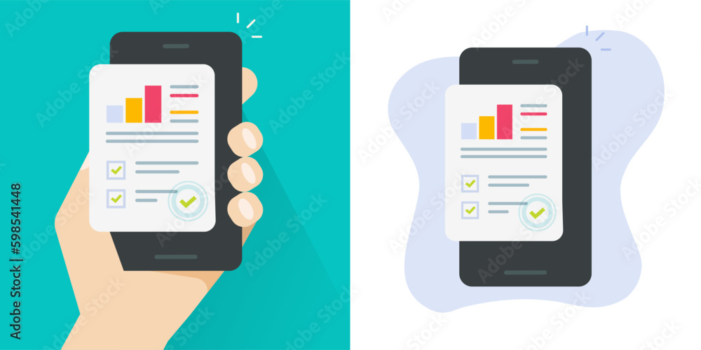 Cell phone digital stats analysis checklist icon vector mobile app graphic report illustration, stocks data kpi analyze analytics cellphone document, sales business performance chart image clipart Cell phone digital stats analysis checklist icon vector mobile app graphic report illustration, stocks data kpi analyze analytics cellphone document, sales business performance chart image clipart