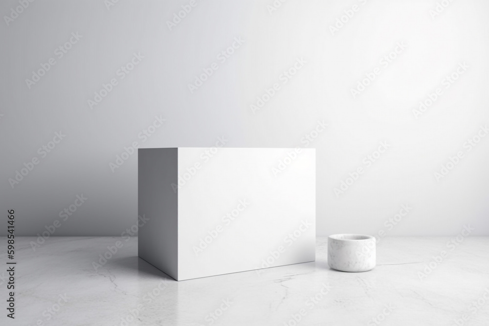 Fototapeta premium blank white mockup for advertising products. Generative AI 