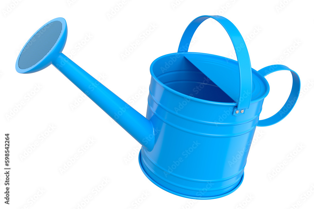 Watering can on white background. 3d render concept of gardening equipment tools Watering can on white background. 3d render concept of gardening equipment tools