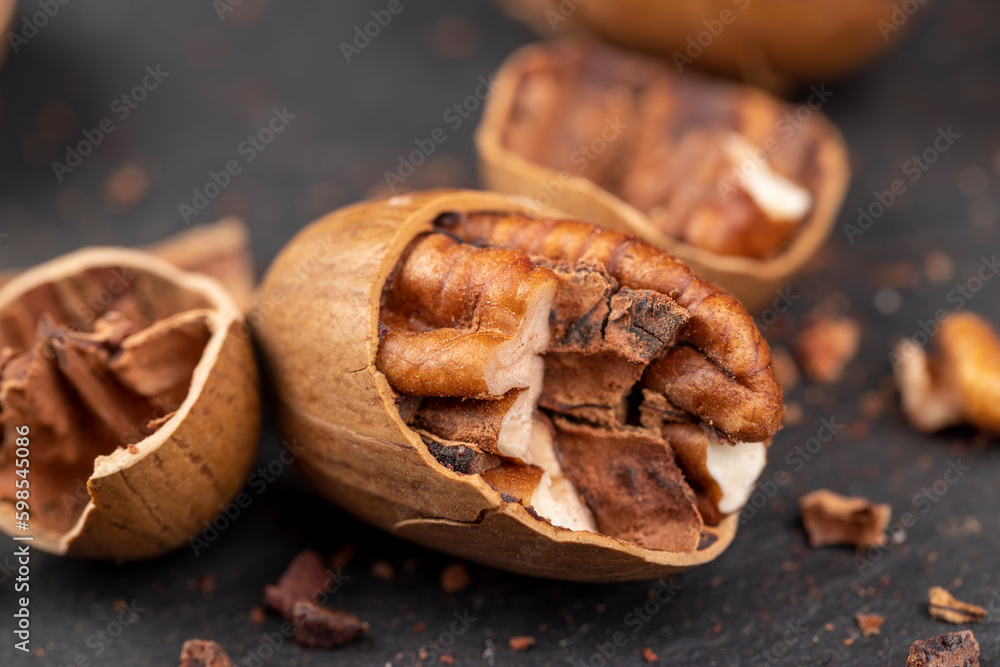 fresh crop of pecans on the surface fresh crop of pecans on the surface