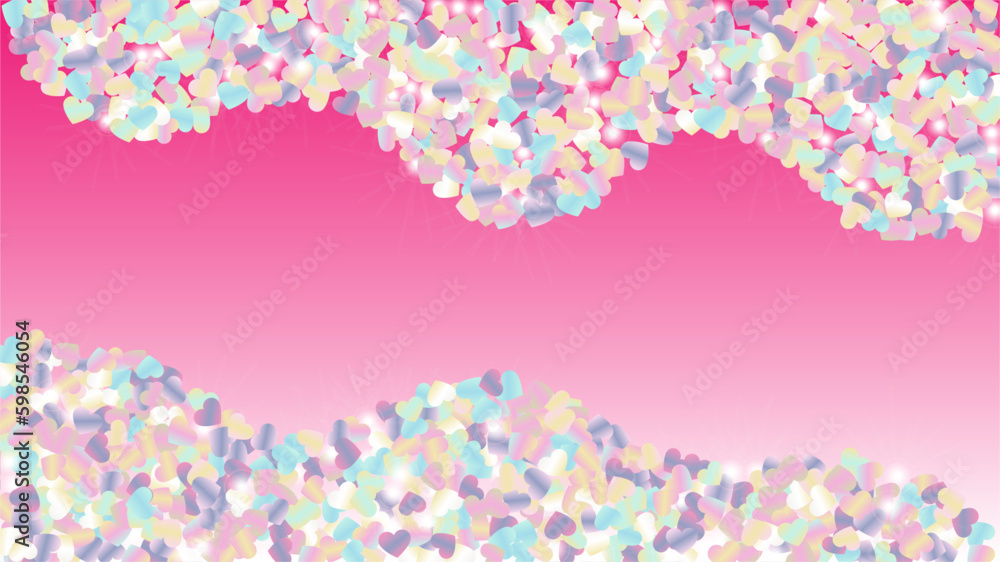 Realistic Background with Confetti of Hearts Glitter Particles. St. Valentine Day. Celebration pattern. Light Spots. Explosion of Confetti. Glitter Vector Illustration. Design for Banner. Realistic Background with Confetti of Hearts Glitter Particles. St. Valentine Day. Celebration pattern. Light Spots. Explosion of Confetti. Glitter Vector Illustration. Design for Banner.