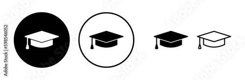 Education icon vector. graduation cap icon vector