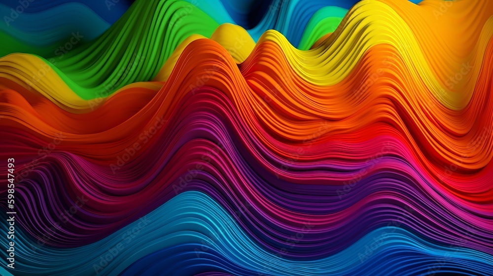 Obraz premium Shinning Multicolored Wave Foundation. Creative resource, AI Generated