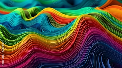 Shinning Multicolored Wave Foundation. Creative resource  AI Generated