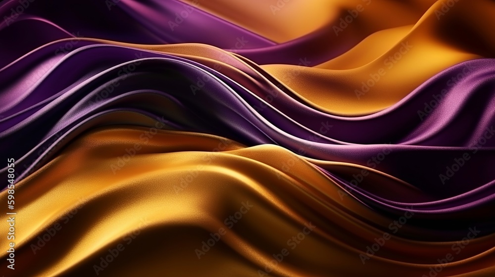 Extraordinary Establishment with Wave Shinning Gold and Purple Point Silk Surface. Creative resource, AI Generated Extraordinary Establishment with Wave Shinning Gold and Purple Point Silk Surface. Creative resource, AI Generated