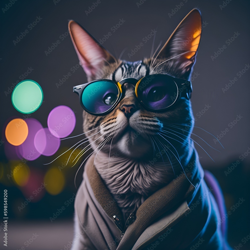 Cat with Glasses and personality