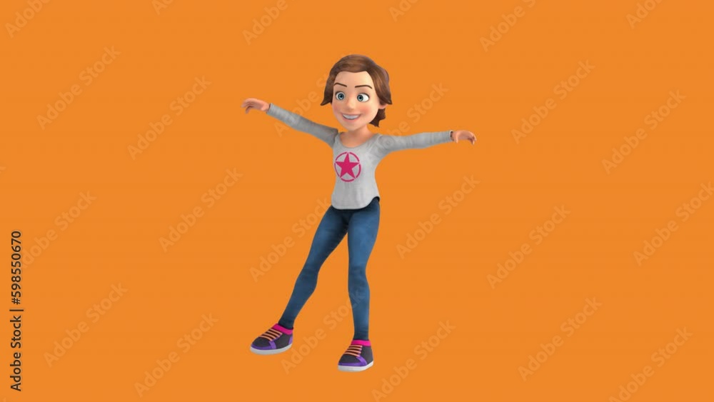 Fun 3D cartoon woman dancing (with alpha channel) Fun 3D cartoon woman dancing (with alpha channel)