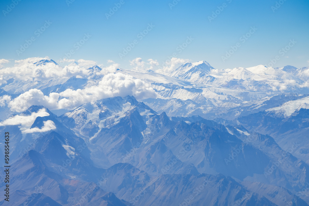 Andes Mountains, Argentina Chile, aerial view. Andes Mountains, Argentina Chile, aerial view.