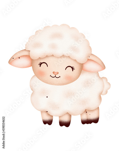 Cute baby sheep watercolor