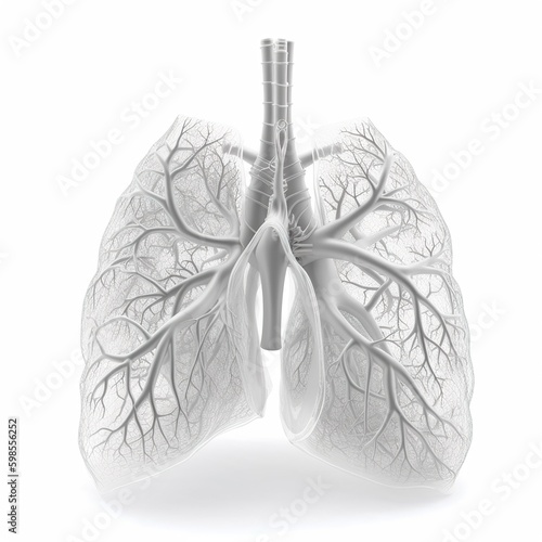 lung isolated on white. generative ai photo