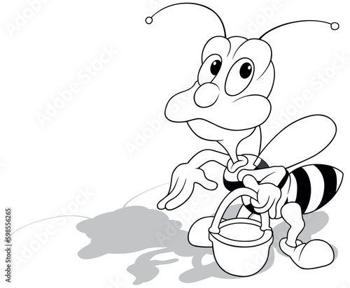 Drawing of a Standing Bee w...
