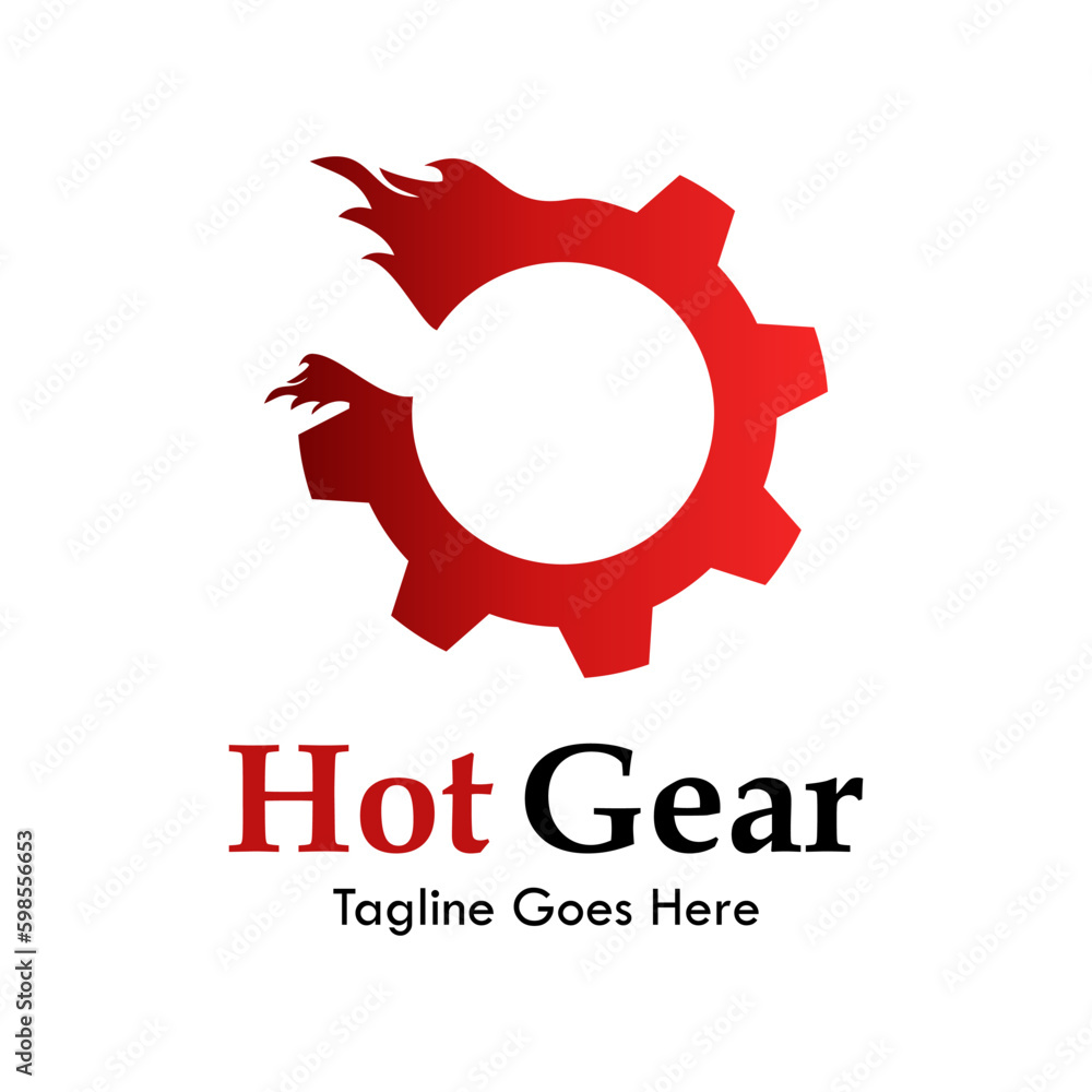 Hot gear design logo template illustration