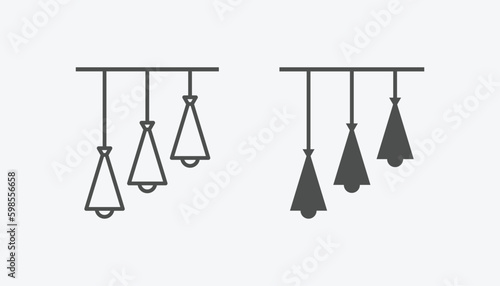 Chandeliers vector icon set. vector illustration of chandeliers isolated icon set. linear and filled style flat furniture sign for mobile concept and web design