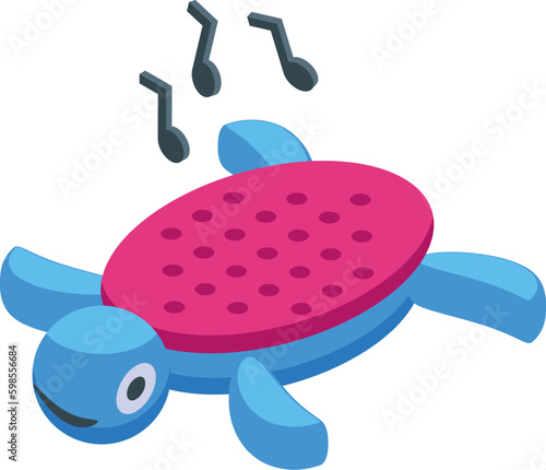 Sleeping baby turtle icon isometric vector. Child care. Sleep service