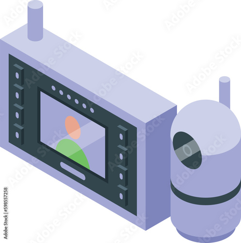 Baby monitoring icon isometric vector. Child care. Service parent