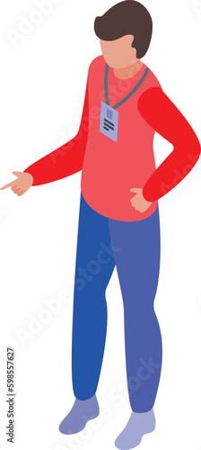 Night babysitting service person icon isometric vector. Crib night. Baby care