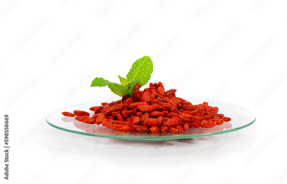 Goji Berry Isolated, Lycium Barbaru, Chinese Wolfberry, Barbary Matrimony Vine Berries, Red Medlar Goji Berry Isolated, Lycium Barbaru, Chinese Wolfberry, Barbary Matrimony Vine Berries, Red Medlar
