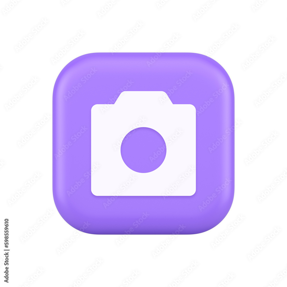 Photo video camera multimedia content creation button optical lens zoom device 3d icon Photo video camera multimedia content creation button optical lens zoom device 3d icon