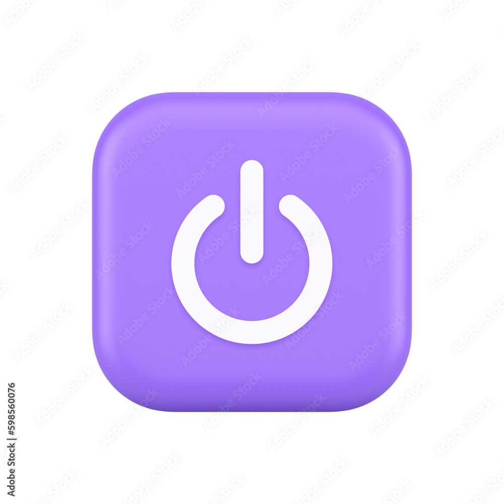 Shutdown turn on off button energy switch power start stop web app design 3d realistic icon Shutdown turn on off button energy switch power start stop web app design 3d realistic icon