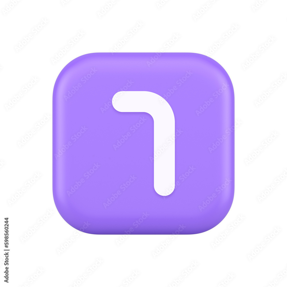Seven number purple button accounting financial service web application panel 3d icon Seven number purple button accounting financial service web application panel 3d icon