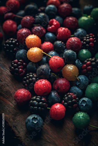 Fresh delicious berries bac...
