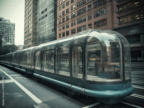 Futuristic public transportation, generative ai