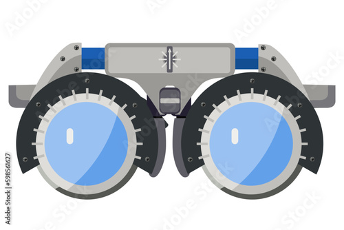 Medical equipment, Trial Lens is intended as convenient screener for visual acuity device. device diagnosis of ophthalmology by specialist ophthalmologist in ENT department in the hospital