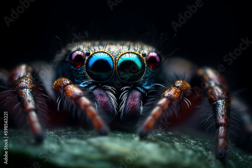 Macro photo of spider. Generative ai