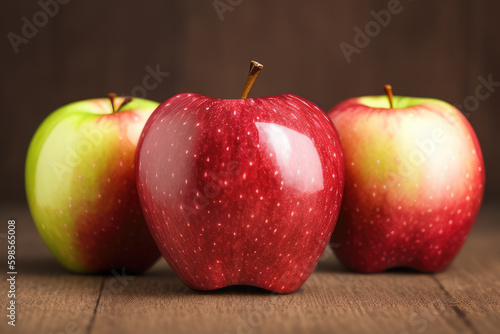 Red Apples on a Solid Background