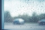 rainy window with water droplets. Generative AI Generative AI