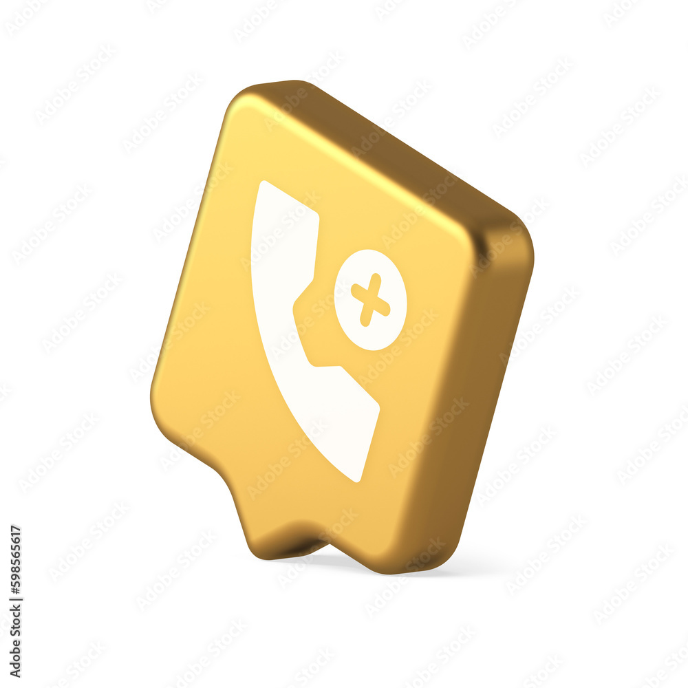 Phone call add contact communication button voice conversation web interface app 3d speech bubble icon Phone call add contact communication button voice conversation web interface app 3d speech bubble icon