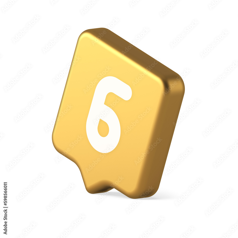 Six gold button number calculator finance counting user interface keyboard panel 3d speech bubble icon Six gold button number calculator finance counting user interface keyboard panel 3d speech bubble icon