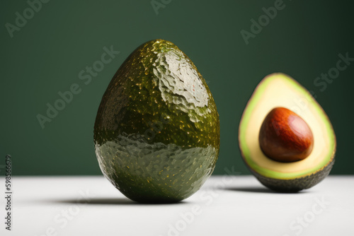 Avocado on a Solid Background