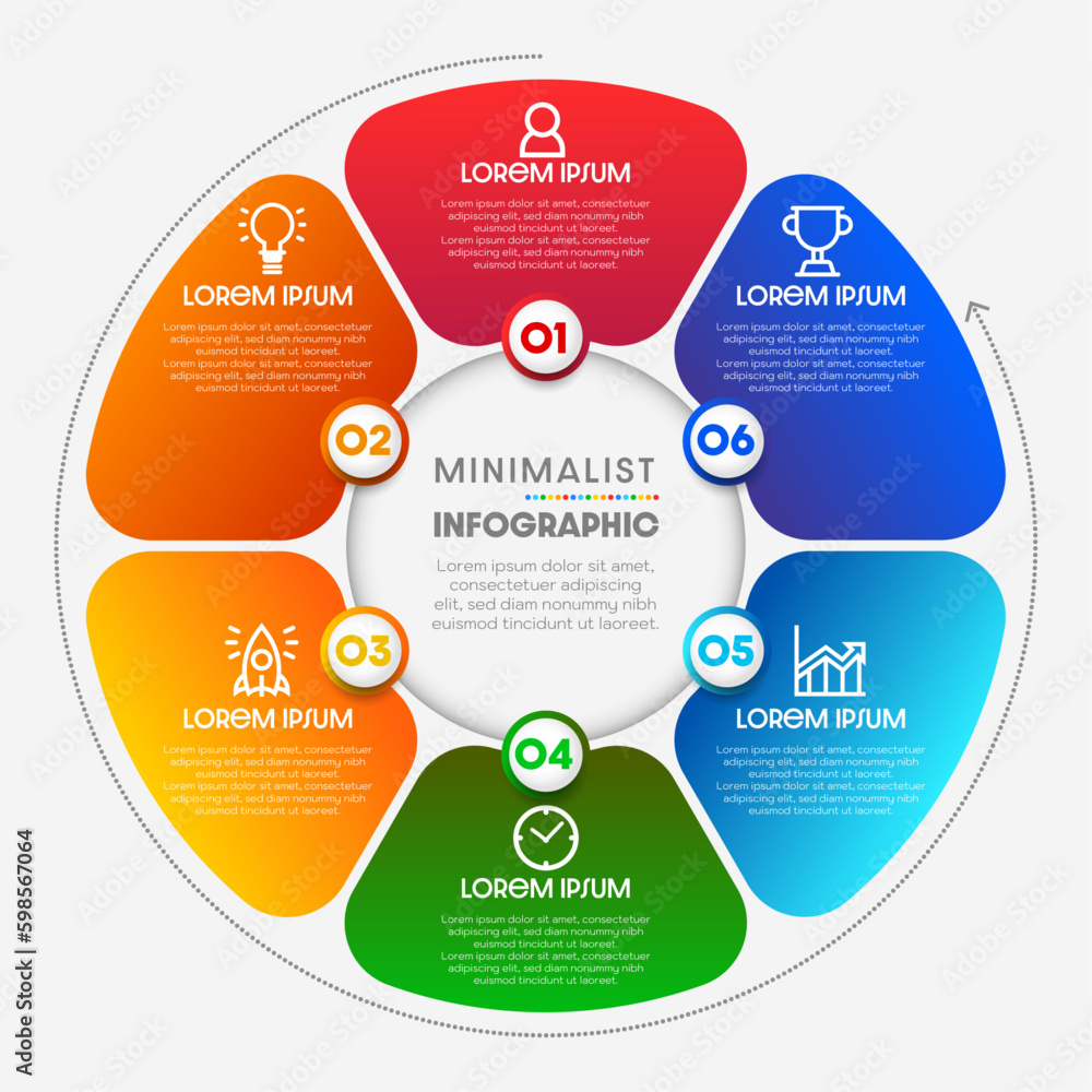 Business concept with infographic design 6 options. Business concept with infographic design 6 options.