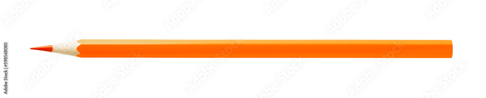 Pencil orange sharpened, isolated on background . Pencil orange sharpened, isolated on background .