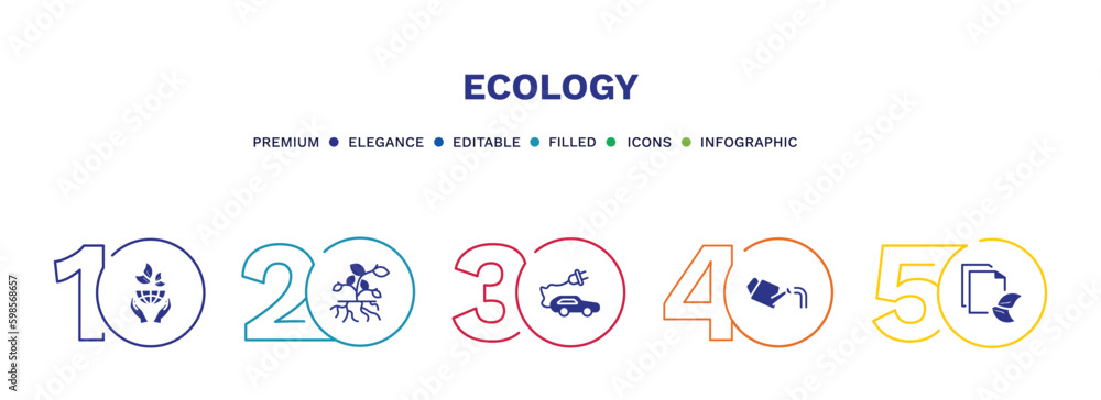 set of ecology filled icons. ecology filled icons with infographic template. flat icons such as ecology, plant and root, eco energy car, watering can, eco paper vector. set of ecology filled icons. ecology filled icons with infographic template. flat icons such as ecology, plant and root, eco energy car, watering can, eco paper vector.