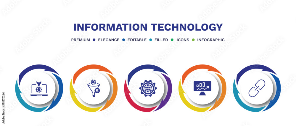 set of information technology filled icons. information technology filled icons with infographic template. flat icons such as seo tools, seo funnel, cyberspace, seo monitoring, hyperlink vector. set of information technology filled icons. information technology filled icons with infographic template. flat icons such as seo tools, seo funnel, cyberspace, seo monitoring, hyperlink vector.