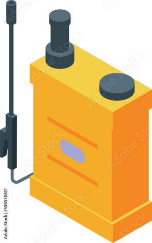 Plastic toxic pot icon isometric vector. Pesticide garden. Spray pressure
